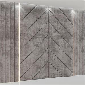 Headboard made of soft beige panels